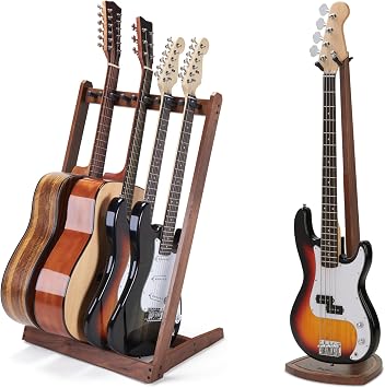 Single Bass Guitar Stand for Acoustic Guitar, Electric Guitar, Multiple Guitar Stand for Multiple Guitars, Wooden Guitar Stand for Home Decoration, Guitars Gifts