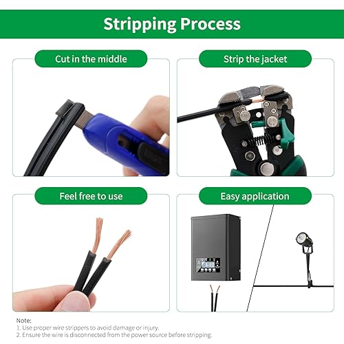 Miniatura 4 de FIRMERST Cable de iluminación para exteriores de bajo voltaje 162, con certificación UL, 500 pies