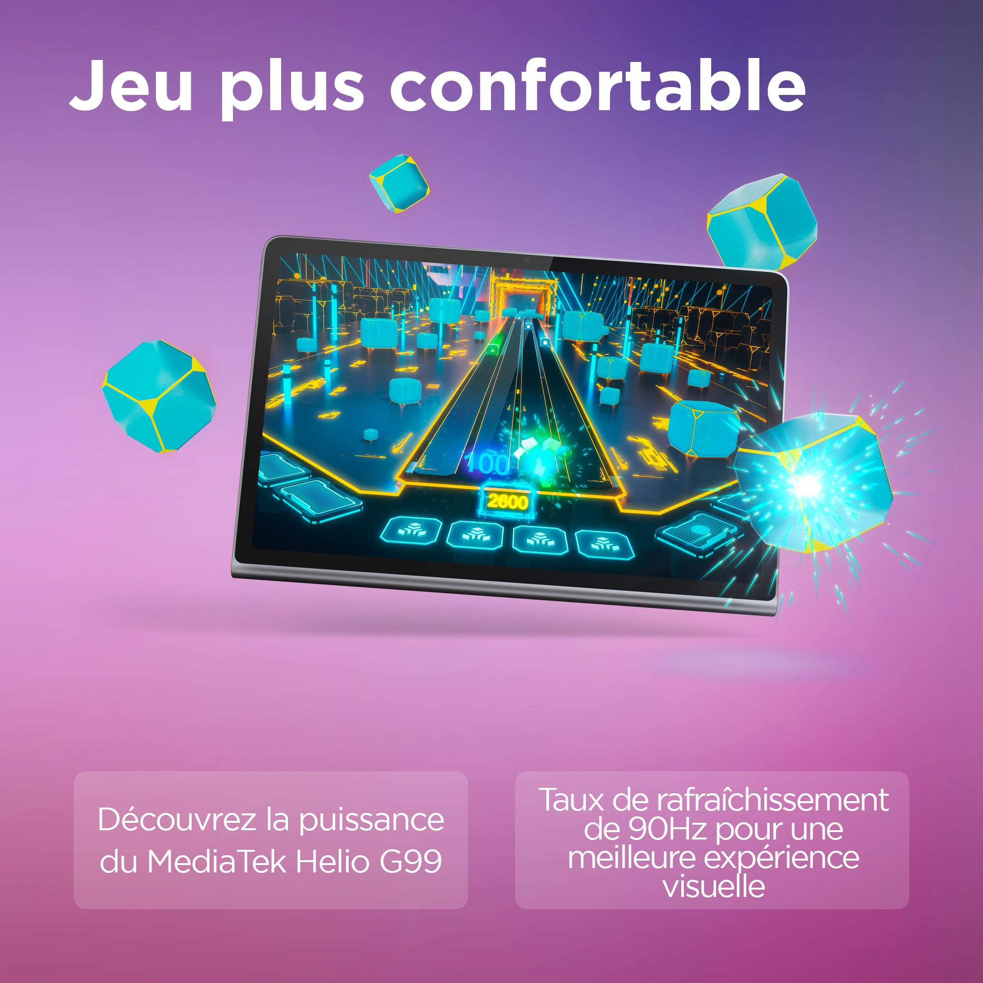 Lenovo Tab Plus - Tablette Tactile 11.5 2K Full HD Dolby Atmos JBL(Mediatek G99, 8Go de RAM, 128Go eMMC, Android 14, WiFi+Bluetooth) - Luna Grey