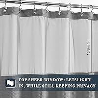 Vista 5 de N&Y HOME - Juego de cortina de ducha de punto gofrado con forro y ganchos