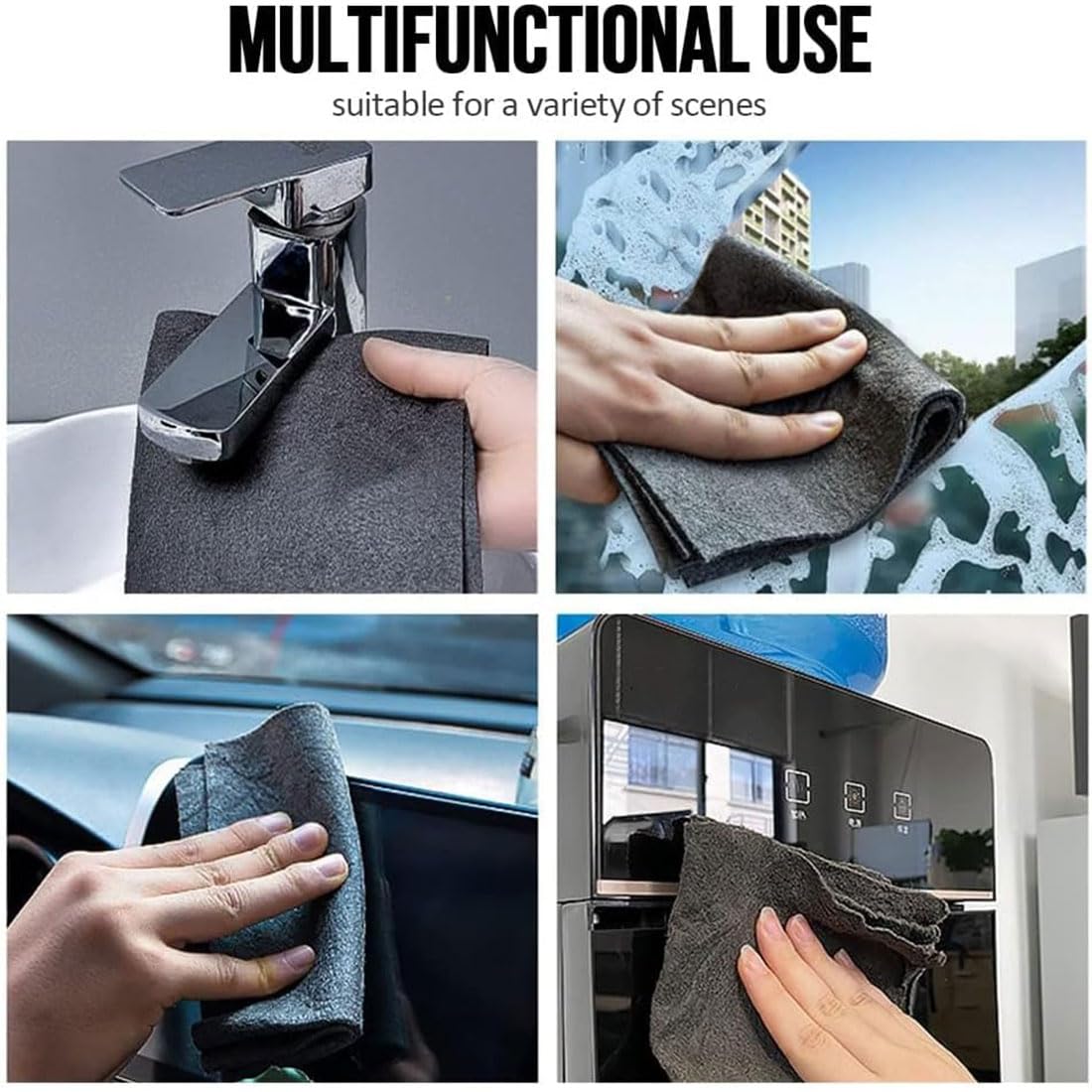 Generisch Thickened Magic Cleaning Cloth, 2026 Paño de limpieza mágico, paños de microfibra reutilizables, sin rayas, paños de limpieza mágicos para coches, cocina, vidrio (15 unidades (50 x 50 cm)