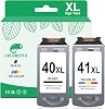 COLORETTO PG-40XL CL-41XL for Canon 40 XL 41 XL for MP140 MP150 MP160 MP170 MP180 iP1700 iP1800 iP1880 iP1900 iP2200 iP2400 iP2500 iP2580 iP2600 MX300 MX310 Ink Cartridge Replacement Black and Colour