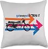 BSA Rocket 3 Motorcycle Retro 70s Arrow Ad Throw Pillow