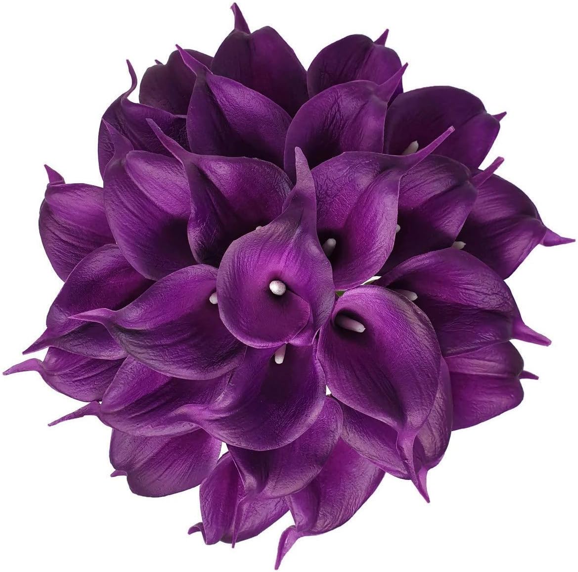 20 PCS Real Touch Calla Lily Flowers for Artificial Floral Arrangements, Bridal Bouquets, and Home Decor (Regal Purple)