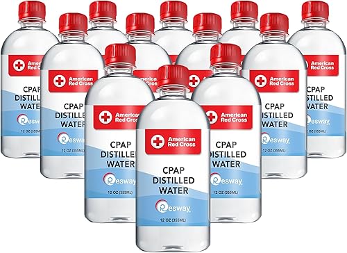 Agua destilada Paquete de 6 botellas H2O de 20 onzas para máquinas resmed, Respironics, humidificador Uso múltiple limpio y purificado