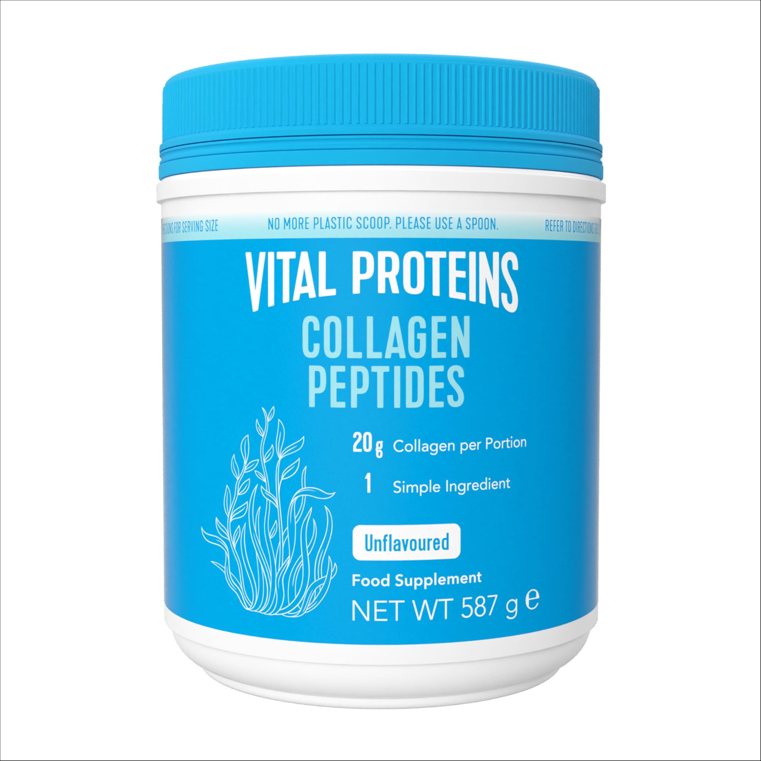 Vital Proteins Collagen Peptides, Food Supplement Powder, Hydrolyzed Collagen (Type I, III), Unflavored, for Skin, Hair, Nails, Gluten-Free, 20g per dose, 587g