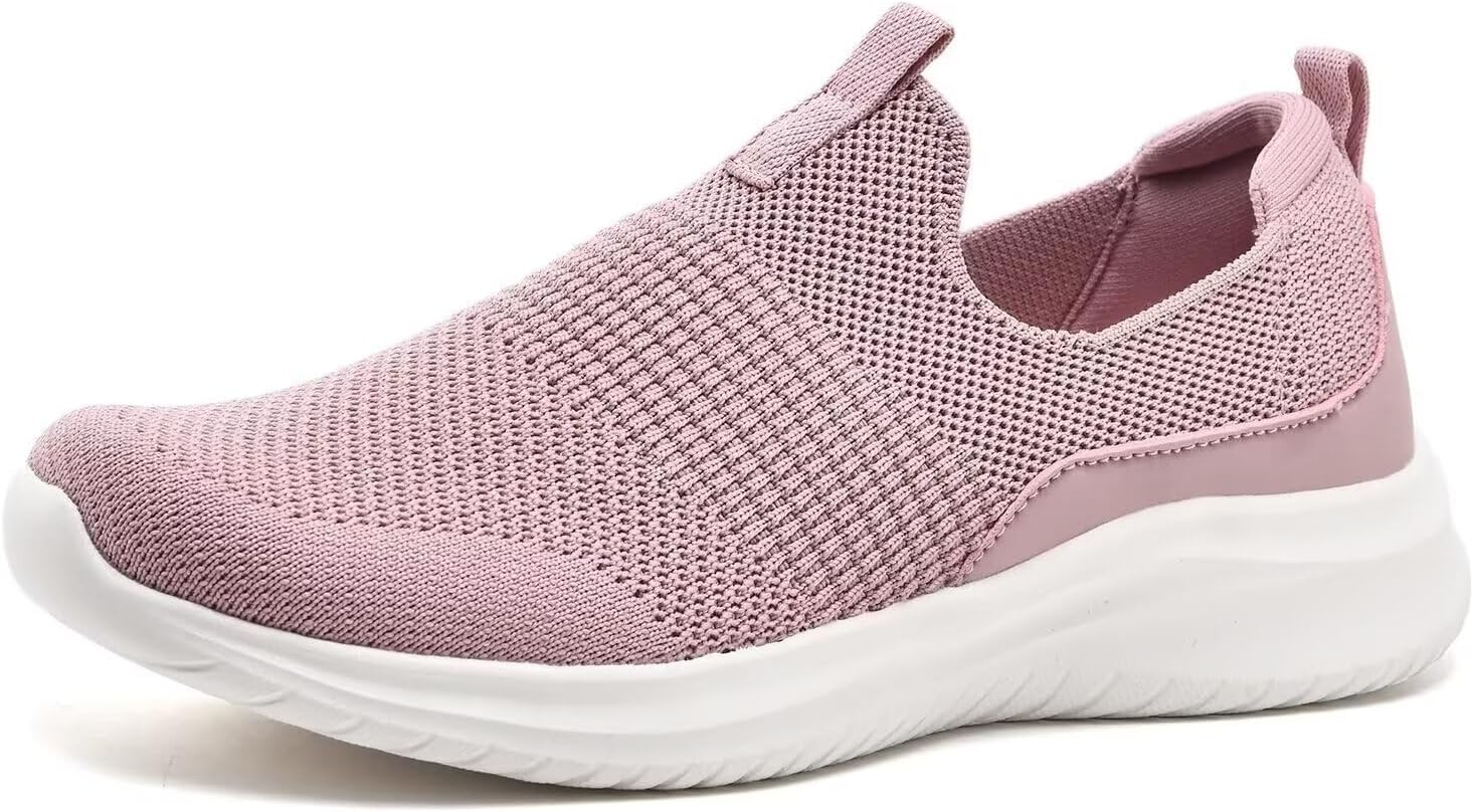 TIOSEBON Women's Walking Tennis Shoes Knit Slip on Mesh Comfortable Sneaker
