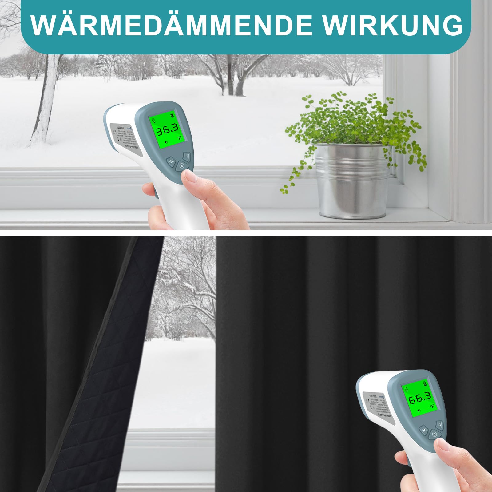 Lapalife Wärmeschutzvorhang für Tür Doppellagige Winter Vorhang mit Ösen Vorhänge Wärmeisolierend Vorhänge Kälteschutz Thermo Türvorhang Vorhang Haustür,1 Stück