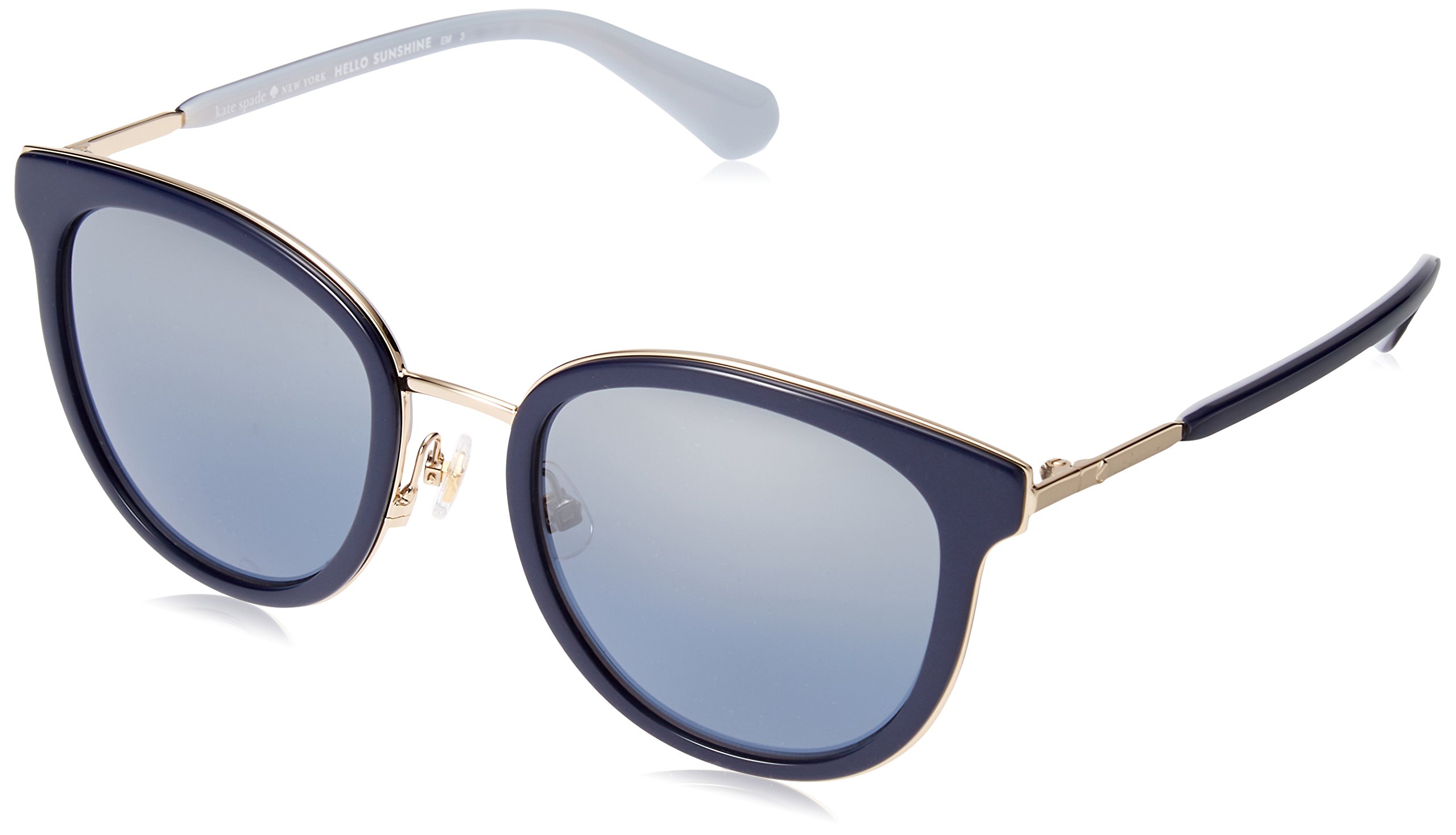 NWT Kate Spade New York 59mm ellianafs round sunglasses - silver/ dark blue grad Kate Spade New York Daesha Navy Havana Round Cat Eye  main image 2