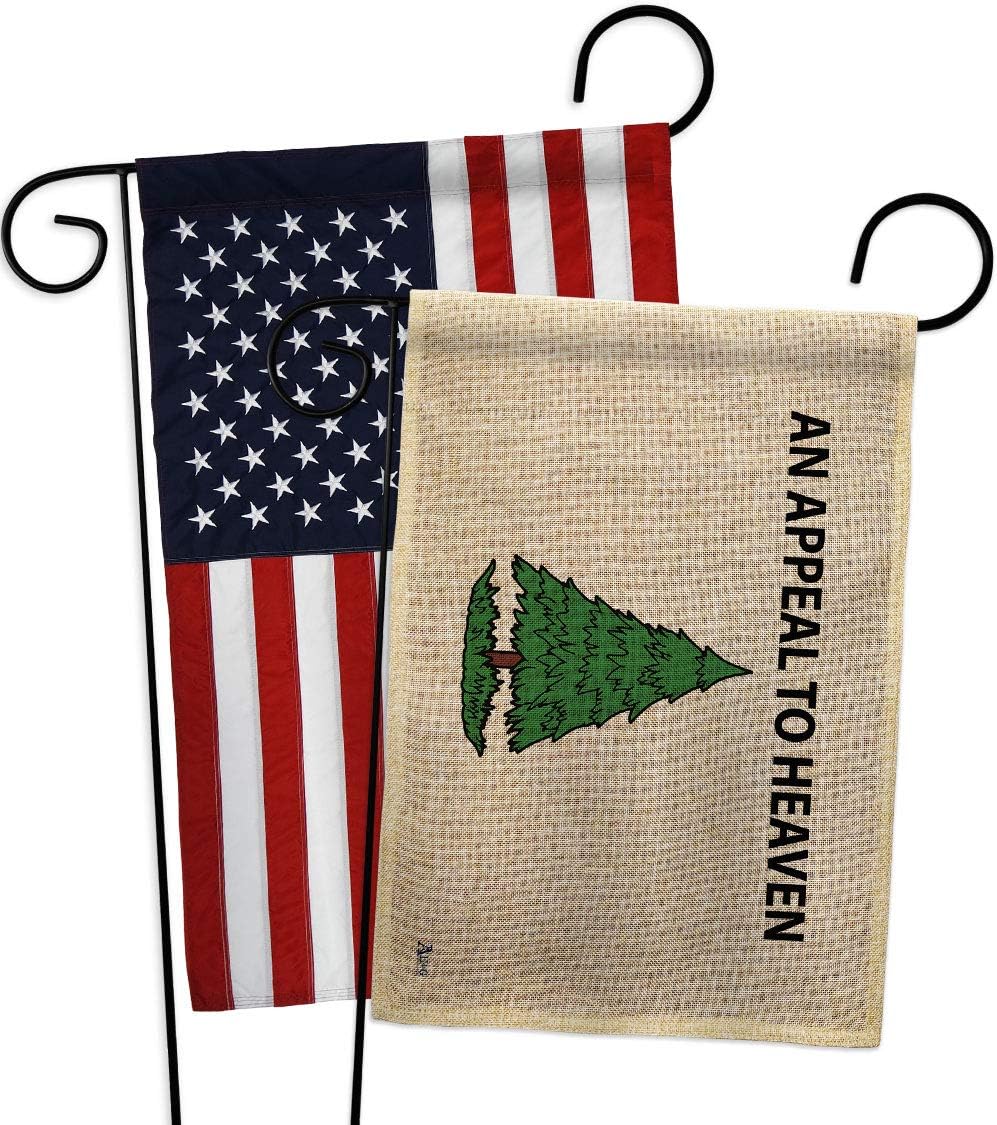 AN Appeal To Heaven Garden Flags Pack Americana US Historic July Memorial Veteran Independence United State American Support Our Troops Small Gift Yard House Banner 13 X 18.5