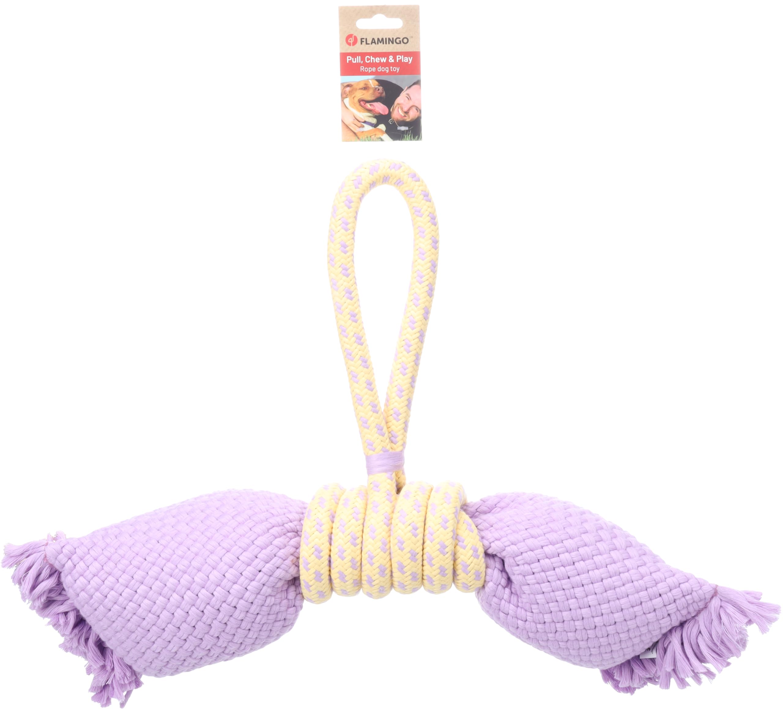 DT JOANIE PULL ROPE TWIST WITH BOW PURPLE/YELLOW 48x35,5x9,5CM