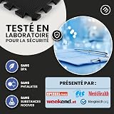 Tapis de Fitness Protection de Sol Salle de Sport - Dalles en Mousse sans BPA + Bordures | Matelas Puzzle Tatami EVA Caoutchouc pour Matériel Gym Banc de Musculation Course Garage Piscine Isolation - 5