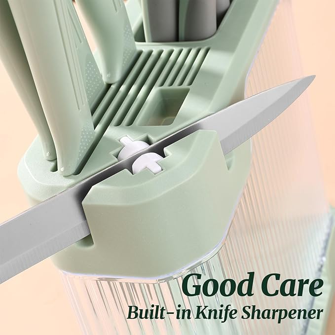 Set Cuchillos Cocina 17 Piezas Acero Inoxidable Base con Afilador miniatura 8