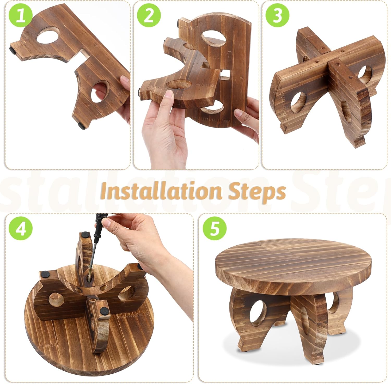 EupHHonycs Plant Stand Indoor Wood Plant Stand Outdoor Round Stand Risers for Decor Plant Pedestal Stand Wooden Stool Display Stand for Indoor Outdoor Home, GardenPatio Decorative, Brown