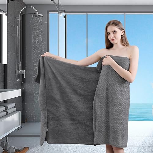 Vista 228 de Juego de toallas de microfibra de 8 piezas, 2 toallas de baño, 2 toallas de mano, 4 toallas pequeñas, toalla de baño extra grande para baño, hotel