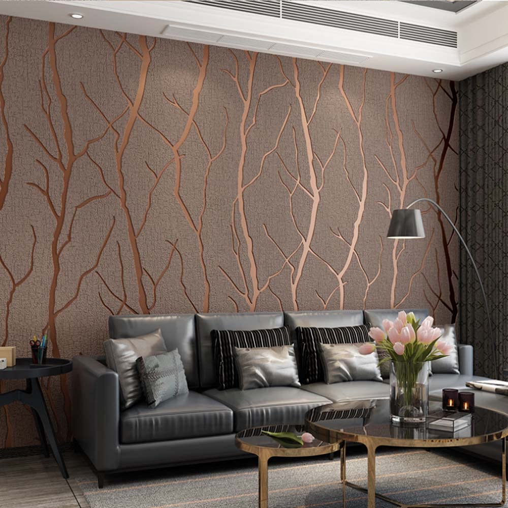 Papier peint 3D style européen velours café pour chambre cosy