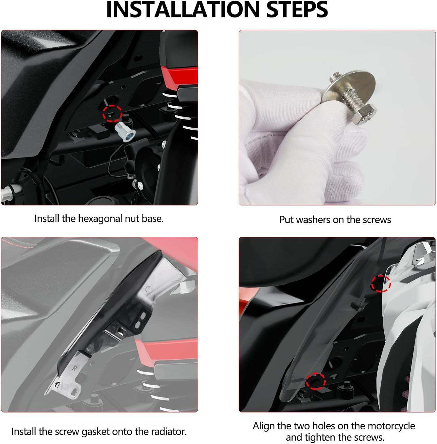 Motorcycle Mid Frame Air Deflectors Heat Shields Kits Fits for Harley Davidson Touring Street Glide Road Glide Electra Glide Road King Ultra Limited Tri Glide CVO 2009-2024 Gloss Black