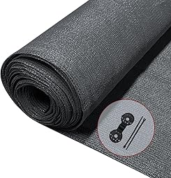 VOUNOT® Malla Sombreo y Ocultación 1.5×10m, Valla Privacidad HDPE Protección UV, Red de Sombra con Clips y Bridas, para Jardín, Huerto, Balcón, Antracita