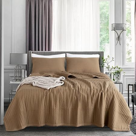 Checkered Plush Coverlet Bedspread Set - Super Soft, 2-3PC, Cooling Microfiber, All-Season Bed Cover 11 thumbnail image