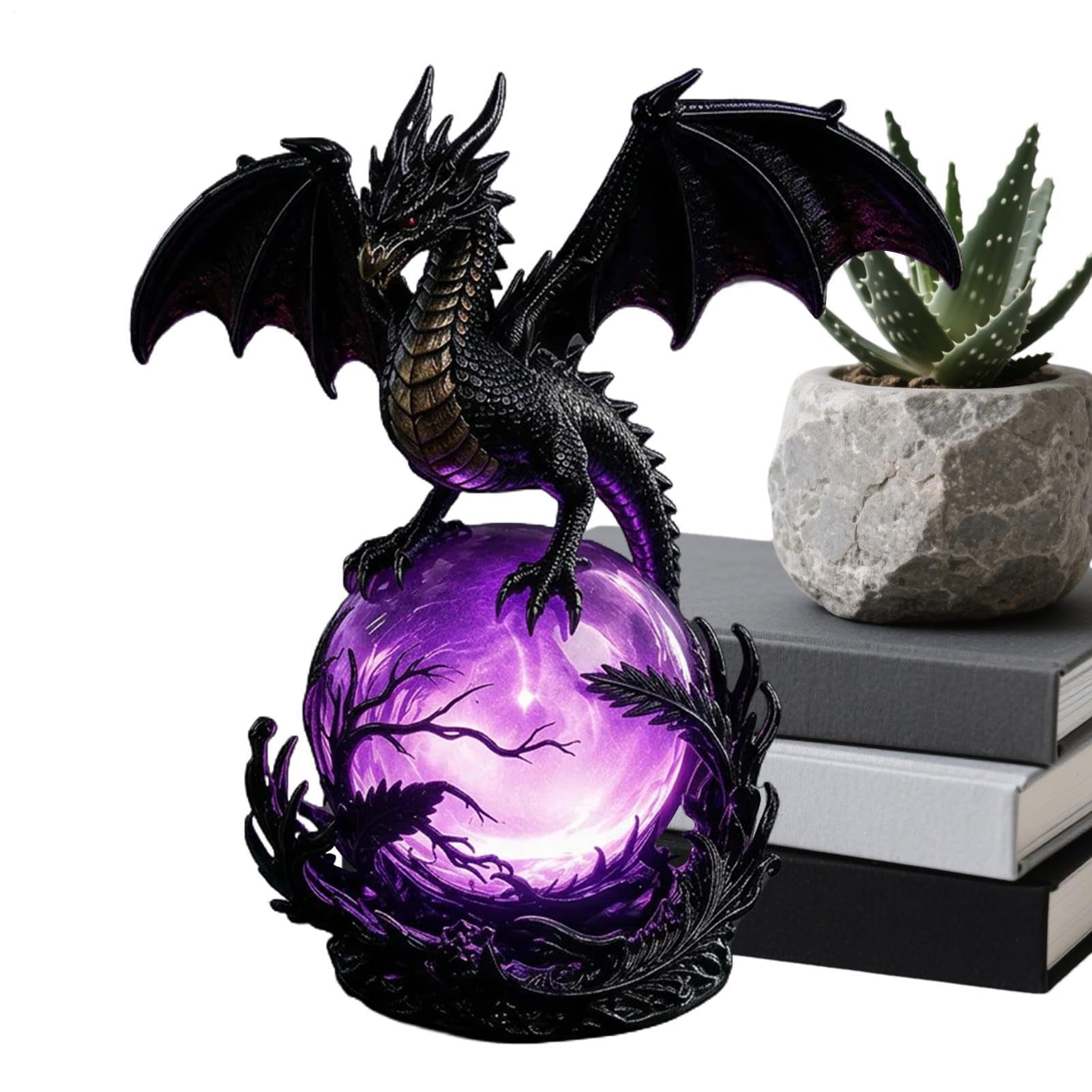 Figurine Dragon déco lumineuse en résine gothique pour la maison et le jardin