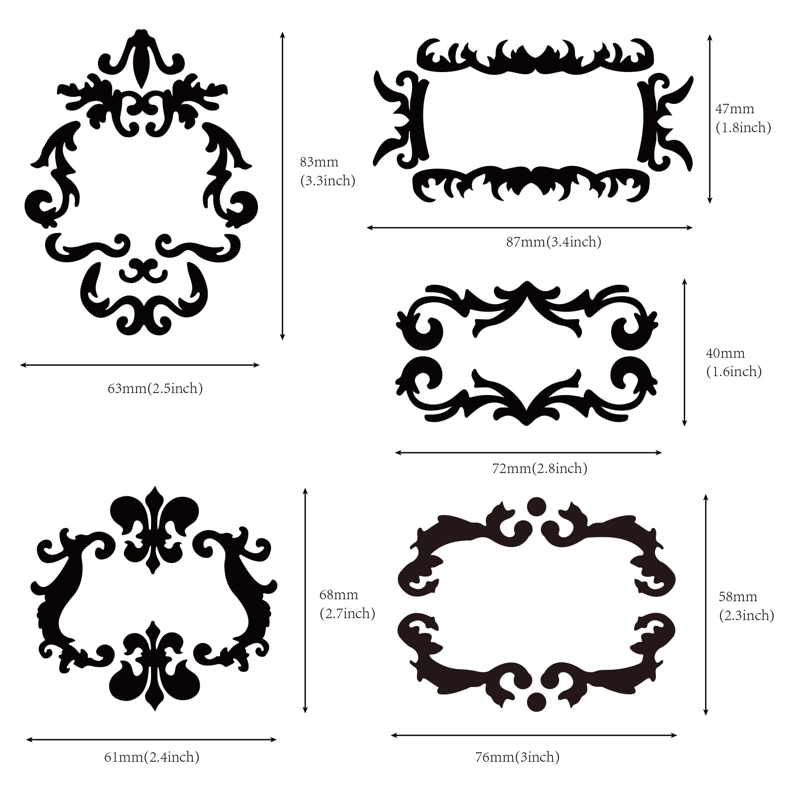 Metal Stencil For Painting - 6" Stainless Steel Vintage Flower Template, Reusable For Wood, Walls, Fabric - View #2