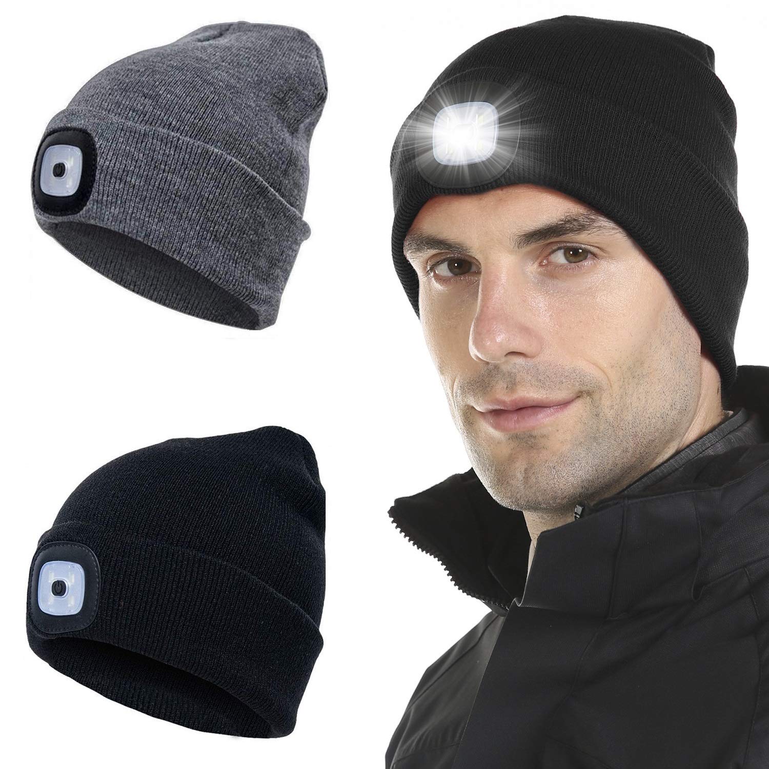 Tutuko LED Beanie Cap Lighted (2 Pack 