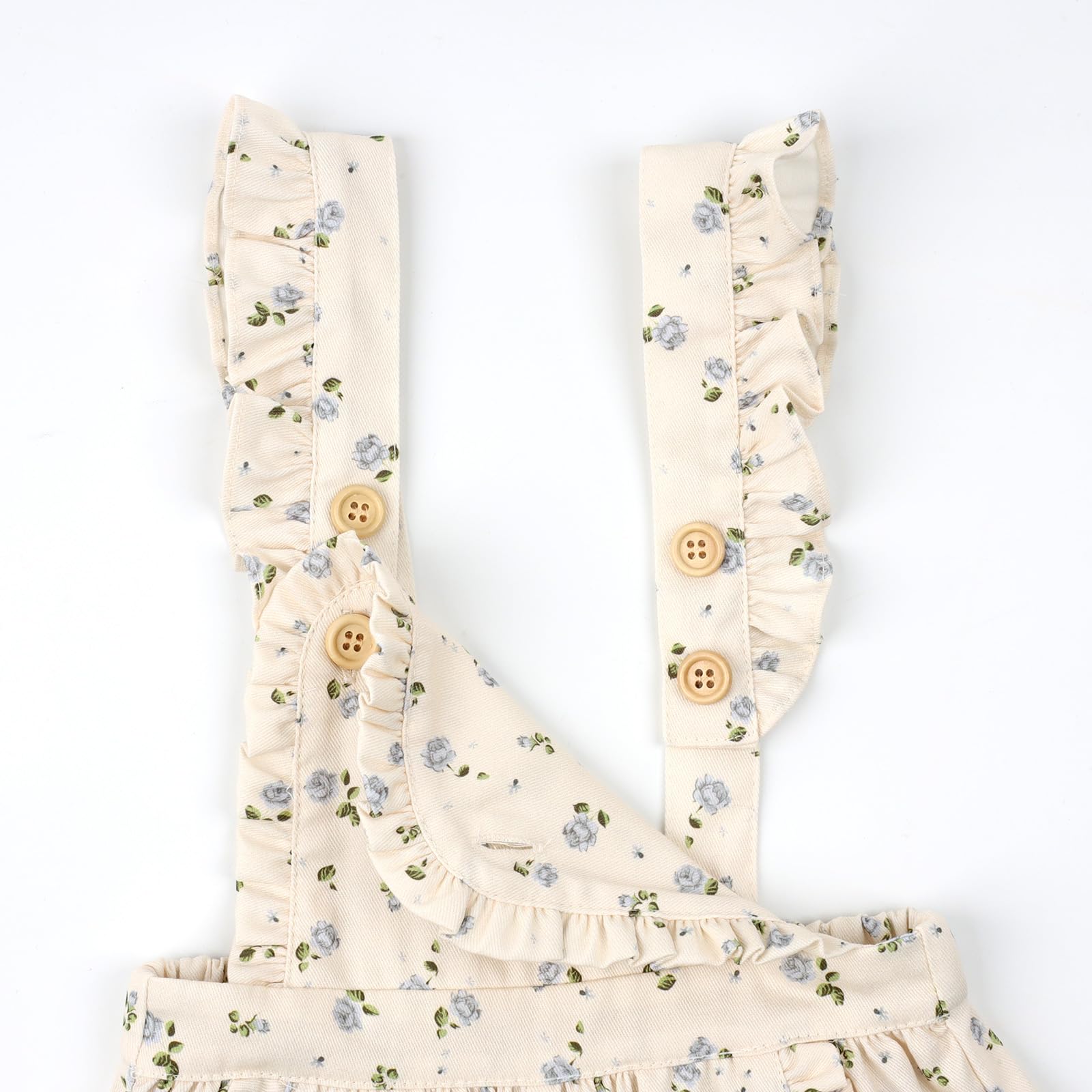 HOOLCHEAN Salopette à volants pour bébé et petite fille Printemps Été Bleu floral