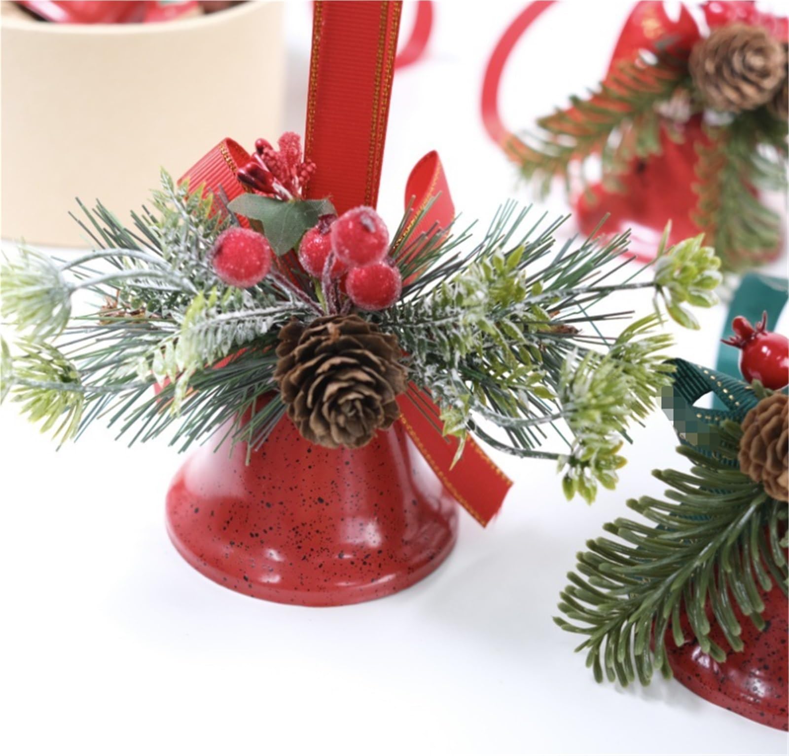 Campanas Navidad Cascabeles For Decoración De Puertas del Hogar, Campanillas Artesanales, Navideña, Campanas Navideñas Decoración(Red 2)