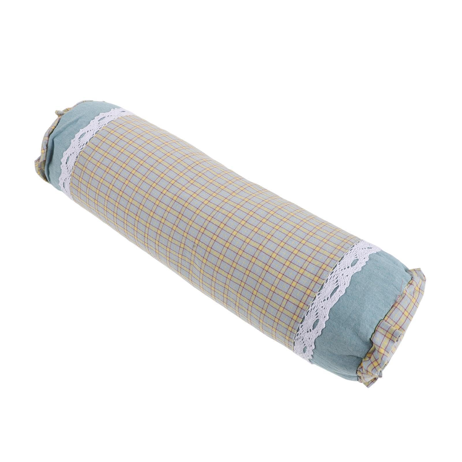 Almohada Cervical de Viaje Ergonómica Relleno de Alforfón y Tela de Cuadros para Alivio del Dolor y Soporte Cómodo en Casa Viajes