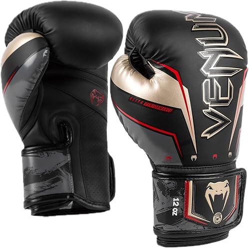 Vista 29 de Venum Elite Evo Boxhandschuhe Schwarz/Schwarz