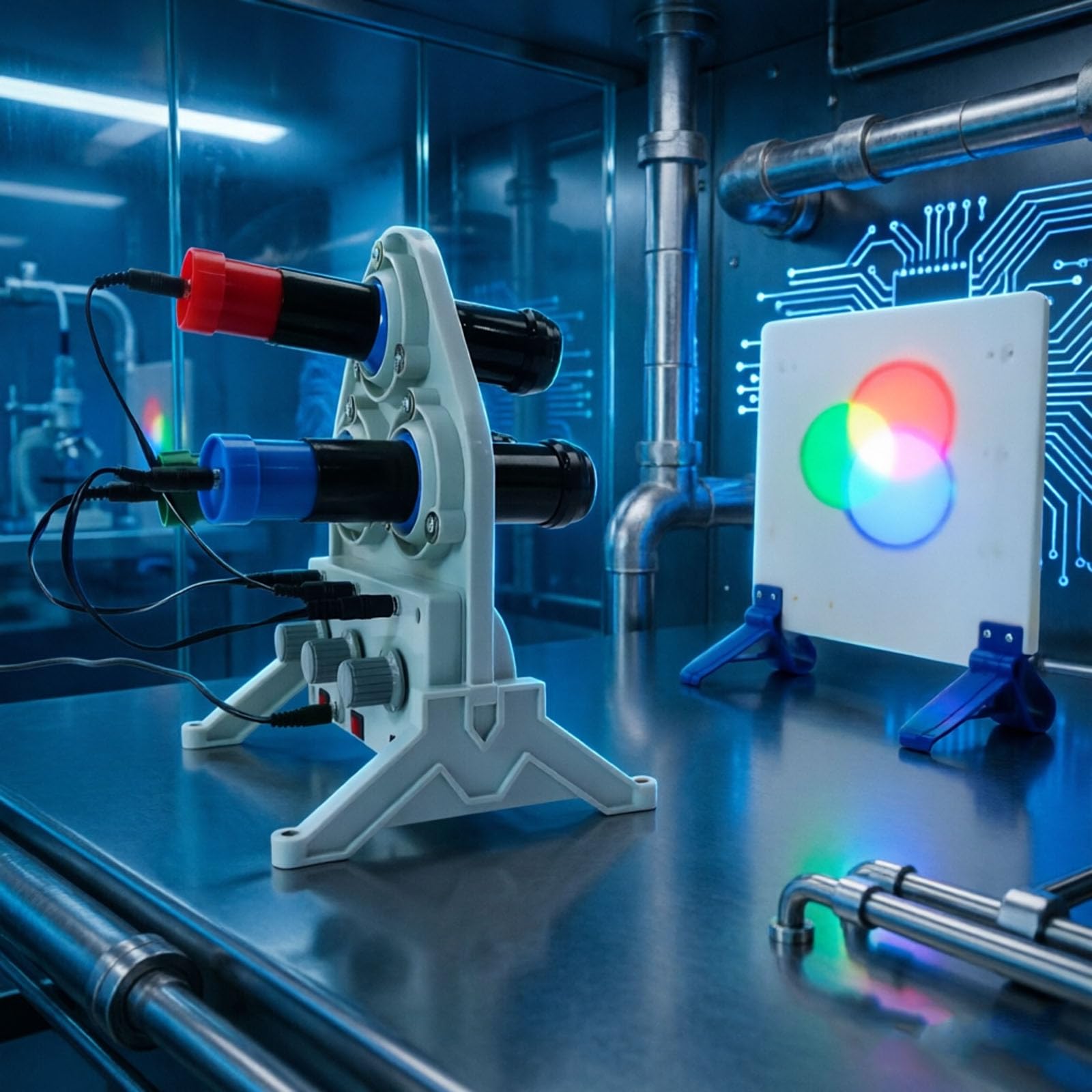 DREI-primärfarben-lichtdemonstrator, RGB-DREI-primärfarben-lehrdemonstrationslampe Mit Projektionsfläche, Lichtquellenrichtung Und -intensität Einstellbar, Für Lern- Und Laborzwecke