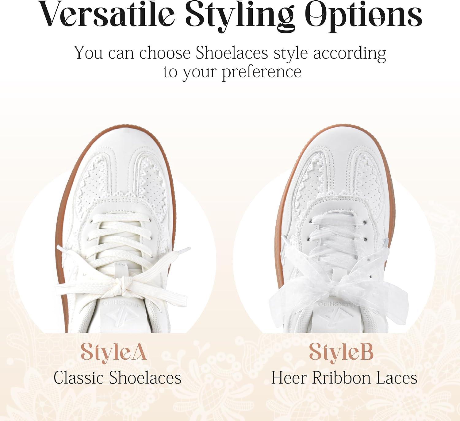 JACKSHIBO Women's Ribbon Lace-Up Fashion Platform Chunky Sneakers Arch Support Gum Sole Tennis Walking Shoes with Memory Foam