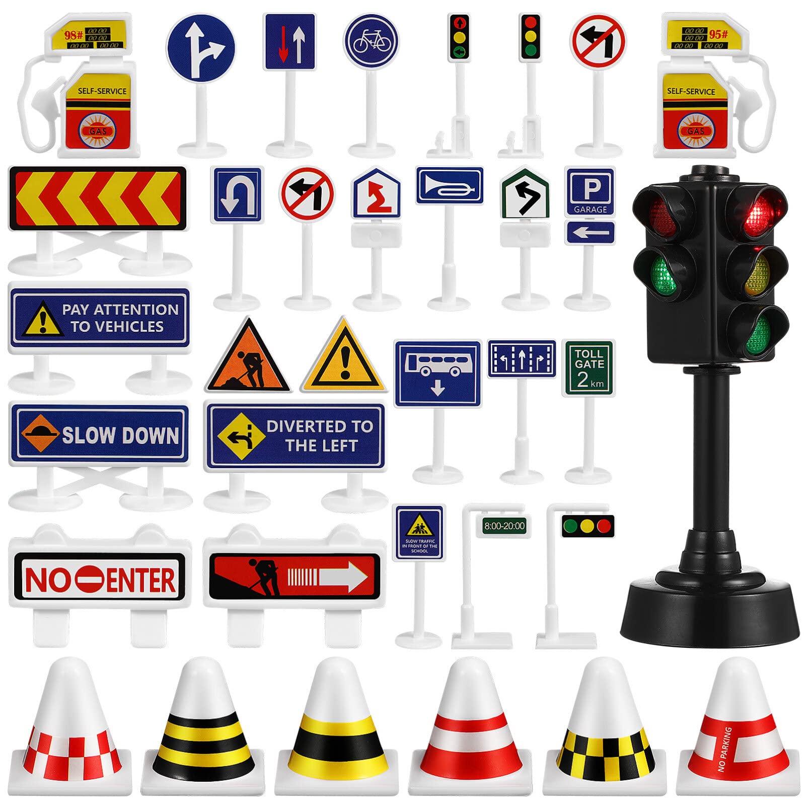 Buy Toy Road Signs Roadcraft 1Set Traffic Road Signs Playset,Mini Street Road Signs Playset with