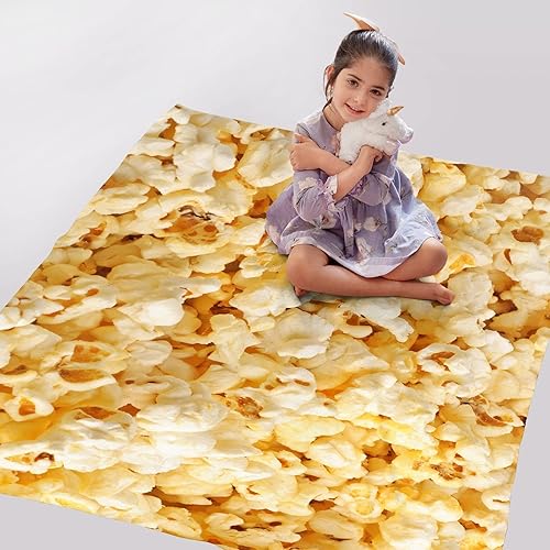 Miniatura 4 de Manta de franela de cereales con aros de frutas, acogedora, suave, ligera, para cama, sofá, viajes, todas las estaciones, 80 x 60 pulgadas