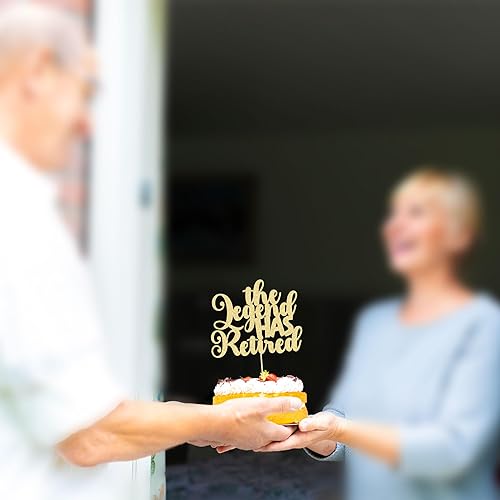 Miniatura 7 de Gyufise 1 pieza de decoración de pastel con purpurina de The Legend Has Retired con purpurina We Will Miss You Cake Pick Tension Pension Cake Decor