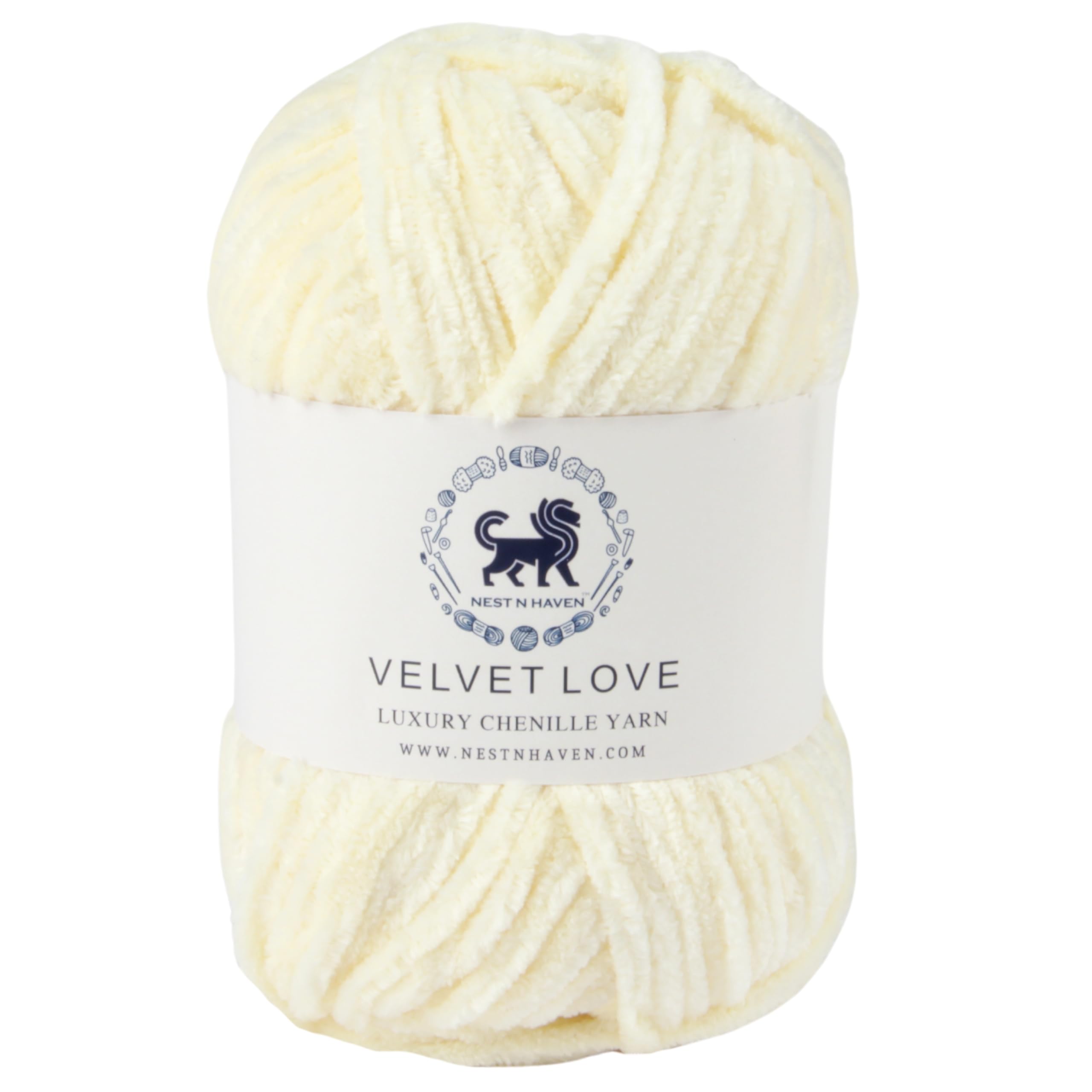 NESTNHAVEN, Velvet Love, Chenille Yarn Supersoft Hand Knitting Wool Ball, (1 Ball/100 Gram Each) Ball Suitable for Craft, Babywear, Baby Blankets, 4 Medium, Shade no - NNHVL (Off-White) (B0D9KZC4YW) Amazon Price History, Amazon Price Tracker