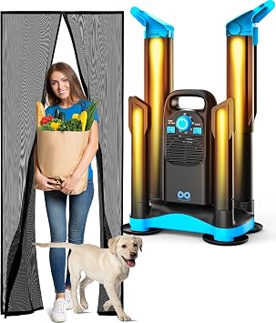 Flux Phenom Magnetic Screen Door [Upgraded Version] and Everlasting Comfort Boot Dryer - Enjoy Fresh Air and Dry Footwear Effortlessly
