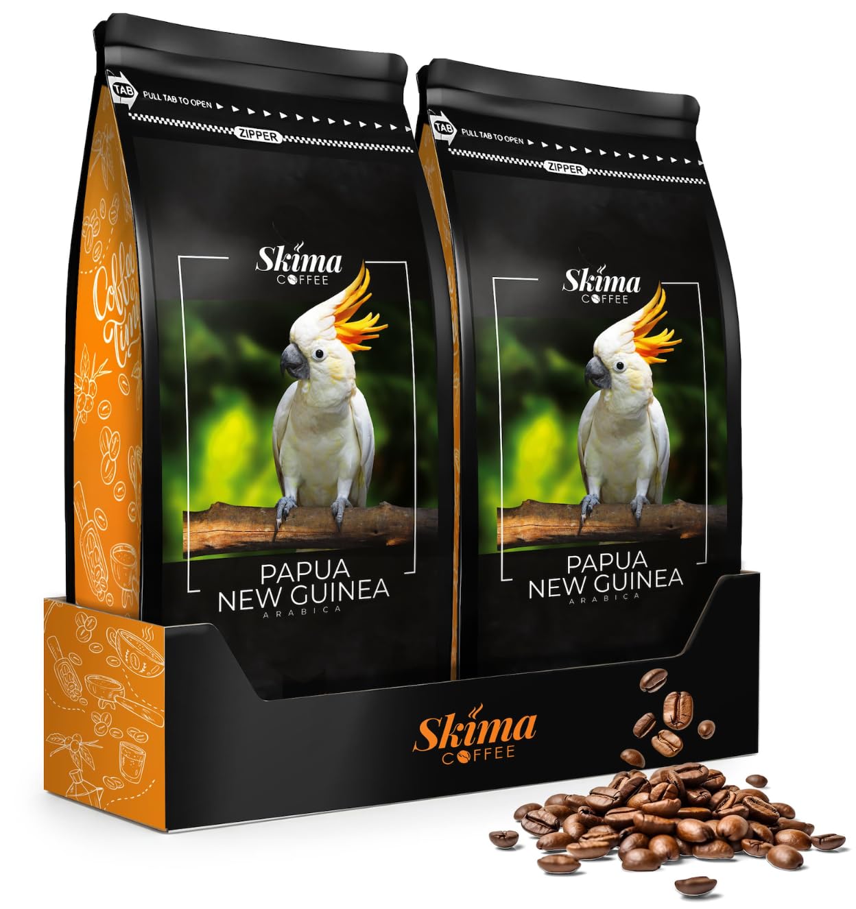 SkimaCoffee Café en grains 2 x 1 kg PAPOUASIE-NOUVELLE-GUINÉE 100% Arabica