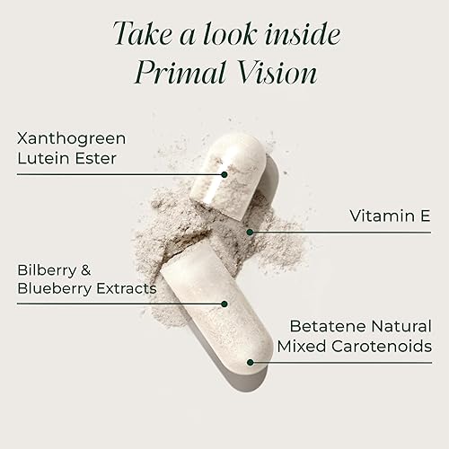 Miniatura 3 de Primal Harvest Primal Vision con luteína, zeaxantina, vitamina A y zinc para la salud ocular, soporte de luz azul y claridad visual, paquete de 2