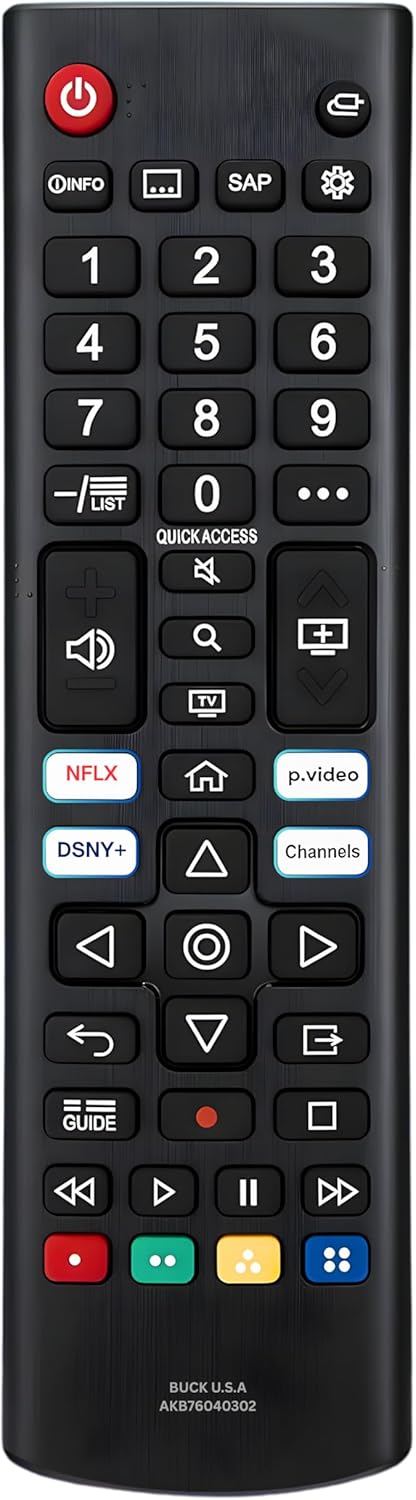 AKB76040302 LG TV Remote Control Replacement for Smart TV - Easy Setup Remote, Streaming Shortcuts - Works with LG 4K, UHD, LED, OLED Smart HDTV Models (AKB75095307, AKB74915305, AKB75855501)