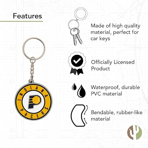 Miniatura 44 de Desert Cactus NBA Keychain – Official National Basketball League Keys Holder for Car, Backpack – Eastern Conference Gift(PVC)