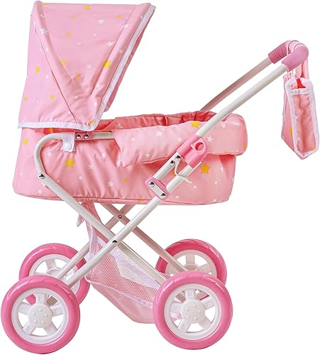 Miniatura 14 de Olivia's Little World - Cochecito de cuna para muñeca de bebé para niños pequeños, cochecito de muñeca para niñas de 3 años o más, Twinkle