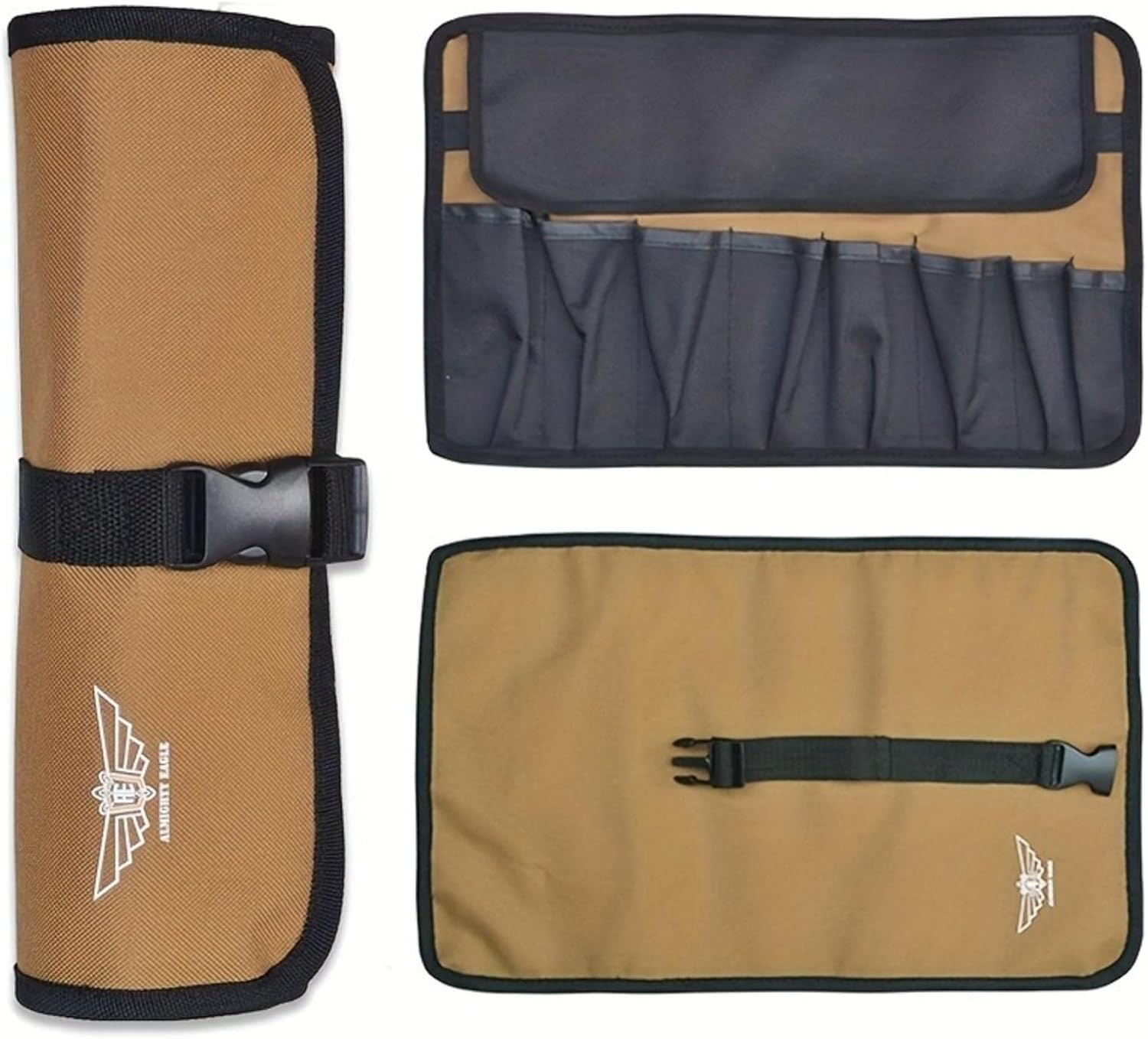 Multi-Pocket Tool Bag for Wrenches, Screwdrivers, and Accessories, Durable Portable Tool Storage Bag with Buckle