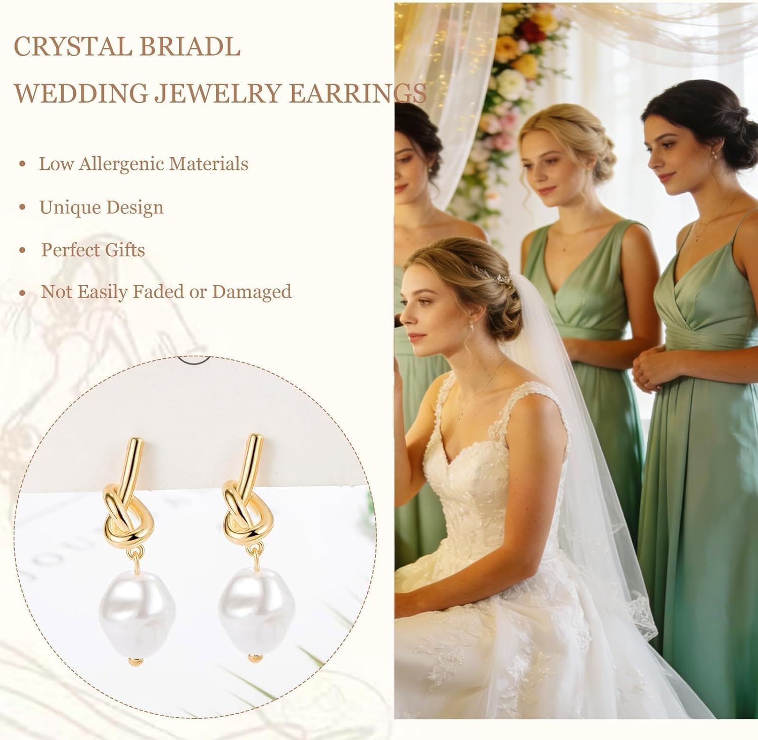 Bridesmaid Proposal Earrings Set Will You Be My Bridesmaid Pearl Earrings for Bridal Party & Maid of Honor Gift - Image 3