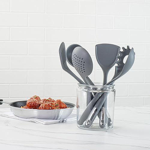 Miniatura 8 de Restaurantware Juego de utensilios de silicona, paquete de 1, mango antideslizante, juego de 6 herramientas de cocina, accesorios de cocina