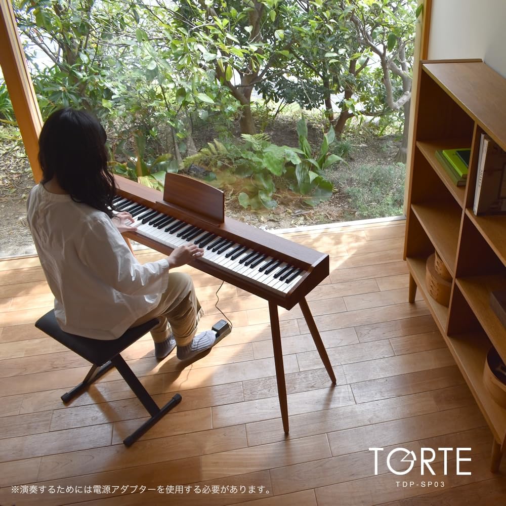 Amazon | TORTE トルテ 電子ピアノセット 木目調 スリムデザイン 88