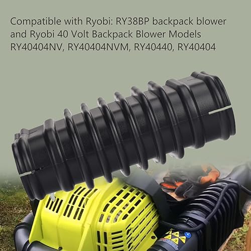 Miniatura 5 de 580473001 Tubo flexible de repuesto para soplador de mochila Ryobi RY38BP 38cc y soplador Ryobi 40 voltios modelos RY40404NV, RY40440, RY40404 -
