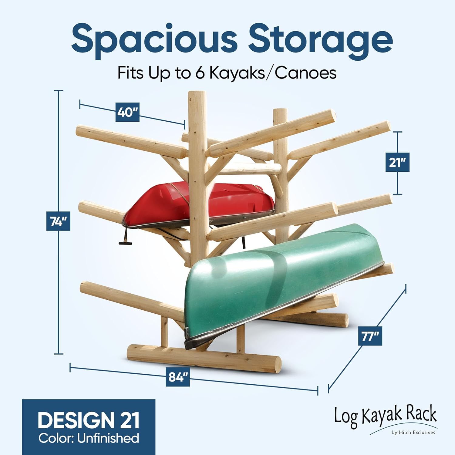 6-Place/Canoe Racks, Freestanding Paddle Board Storages, Surfboard Stand, Canoe Paddles or SUP Storage Racks, Paddle Board Rack for Outdoor Storage - Unfinished + 15" Anchor Kit