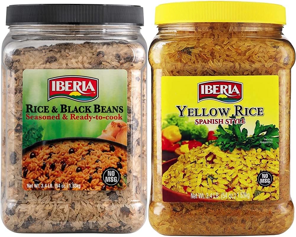 Iberia Seasoned Rice and Black Beans, 3.4 lb. and Iberia Spanish Yellow Rice, 3.4 lb.
