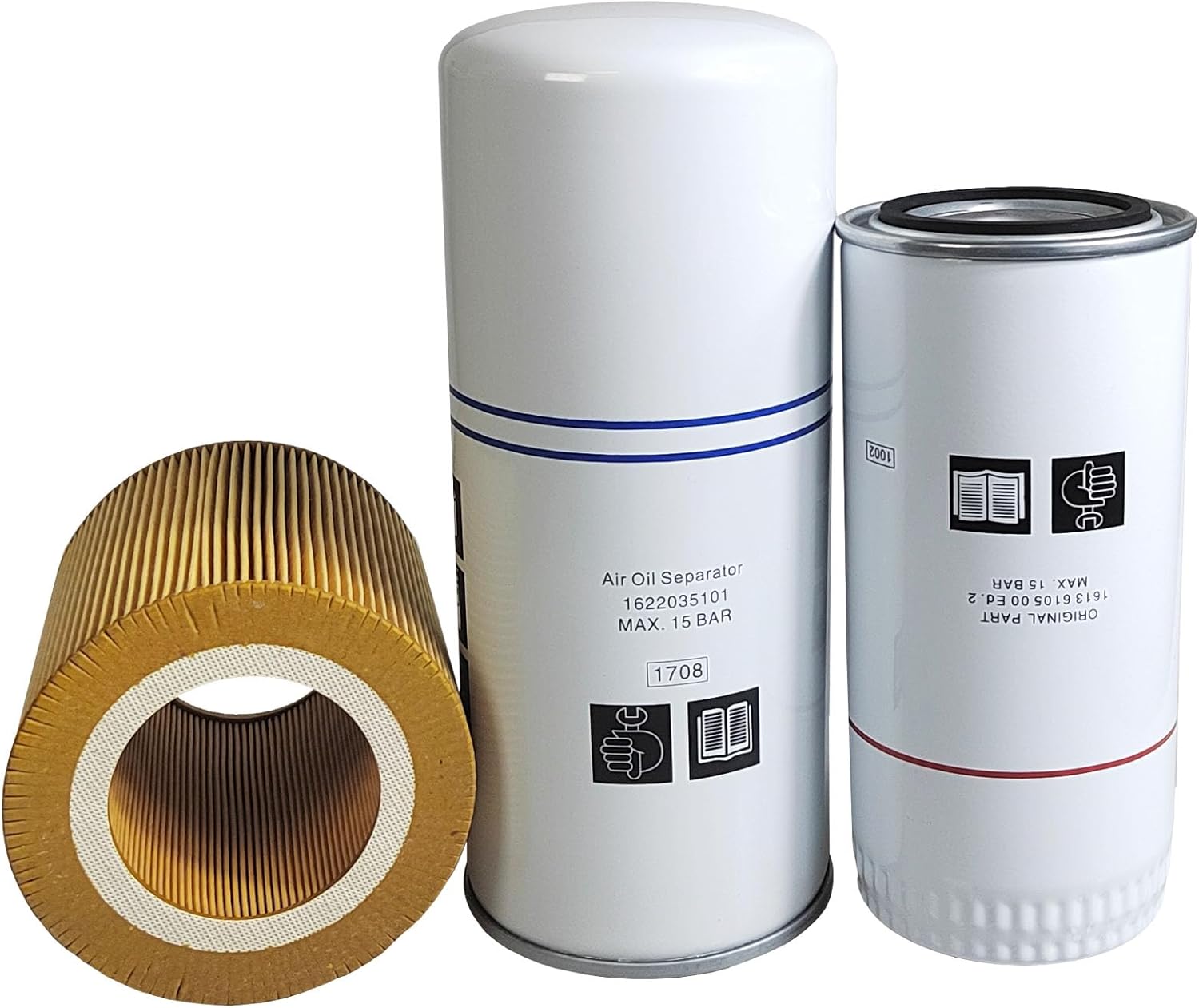 2901086601 Filter Kit 1622035101 Oil Separator 1613610500 Oil Filter 1613872000 Air Filter, Compatible With Air Compressor Filter